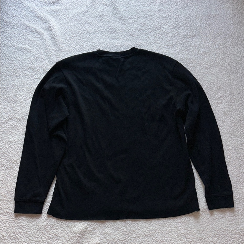 Zara Black Long Sleeve Tee Essential Crew Neck - Picture 6 of 6